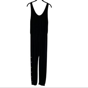 Black jumpsuit with button detail